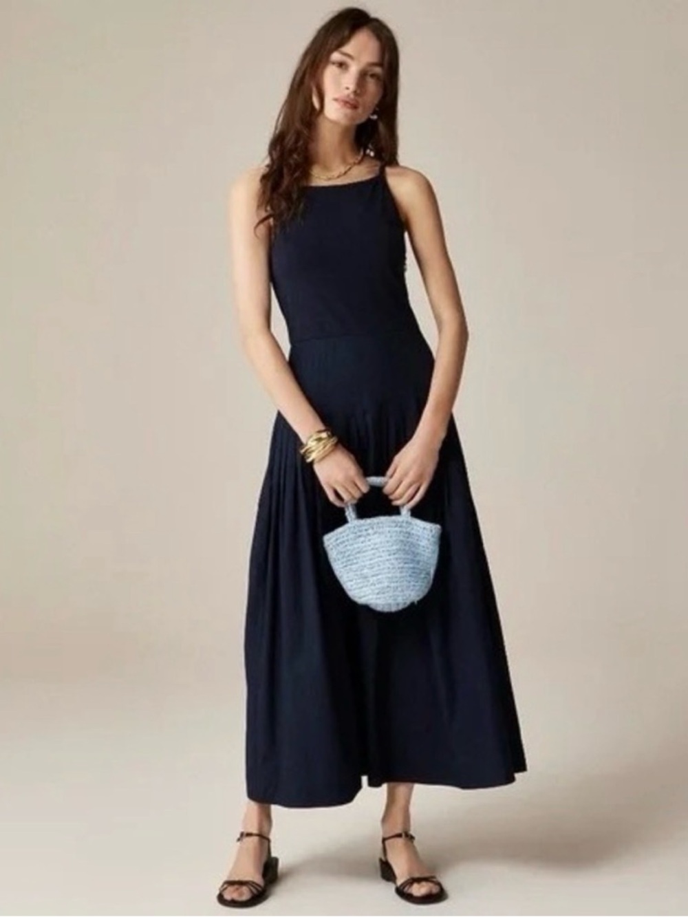 J. Crew Women’s Navy Blue Knit Pintuck Mixy Dress Size XL NWT